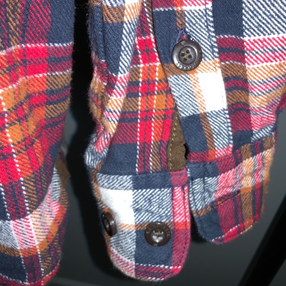 RAINFOREST Heavy Weight Red Plaid cotton Flannel shirt  Size L shacket - Picture 7 of 11